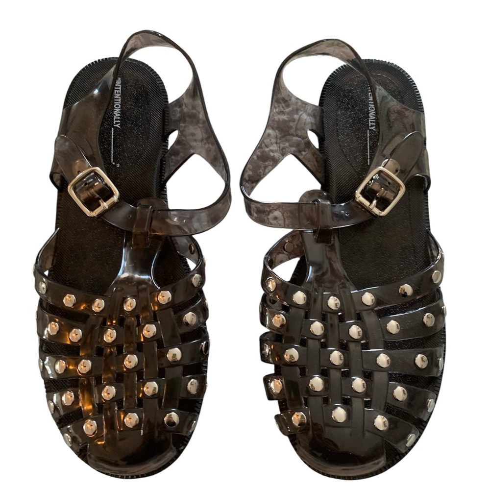 Intentionally Blank Ellery Studded Jelly Sandals, size 8, New with dust bag